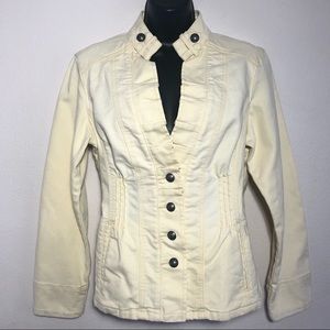 Chico’s Platinum Sz 1 yellow tailored jean jacket